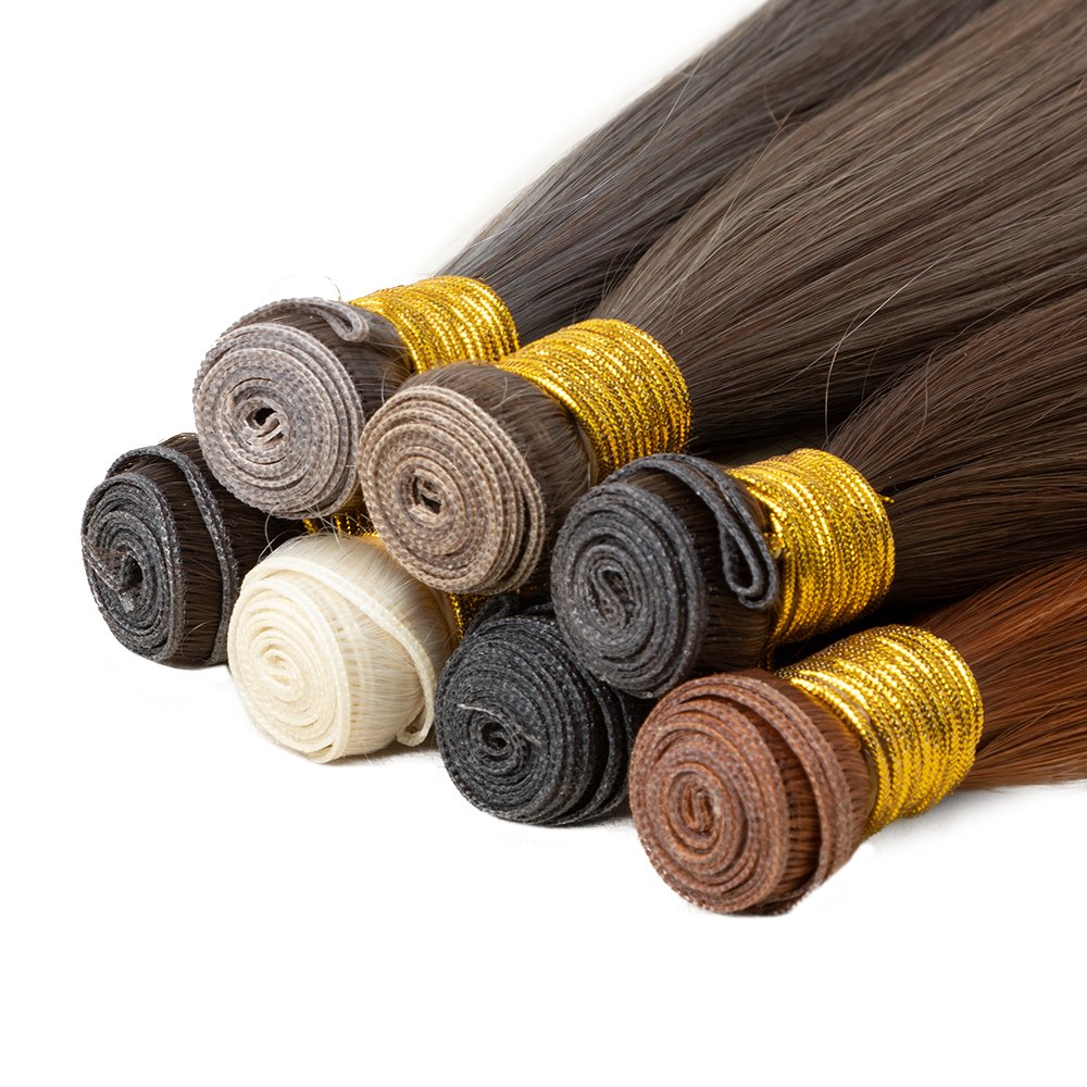 Russian virgin remy cuticle aligned hair genius weft 100grams a set grade 12A russian hair extensions genius weft