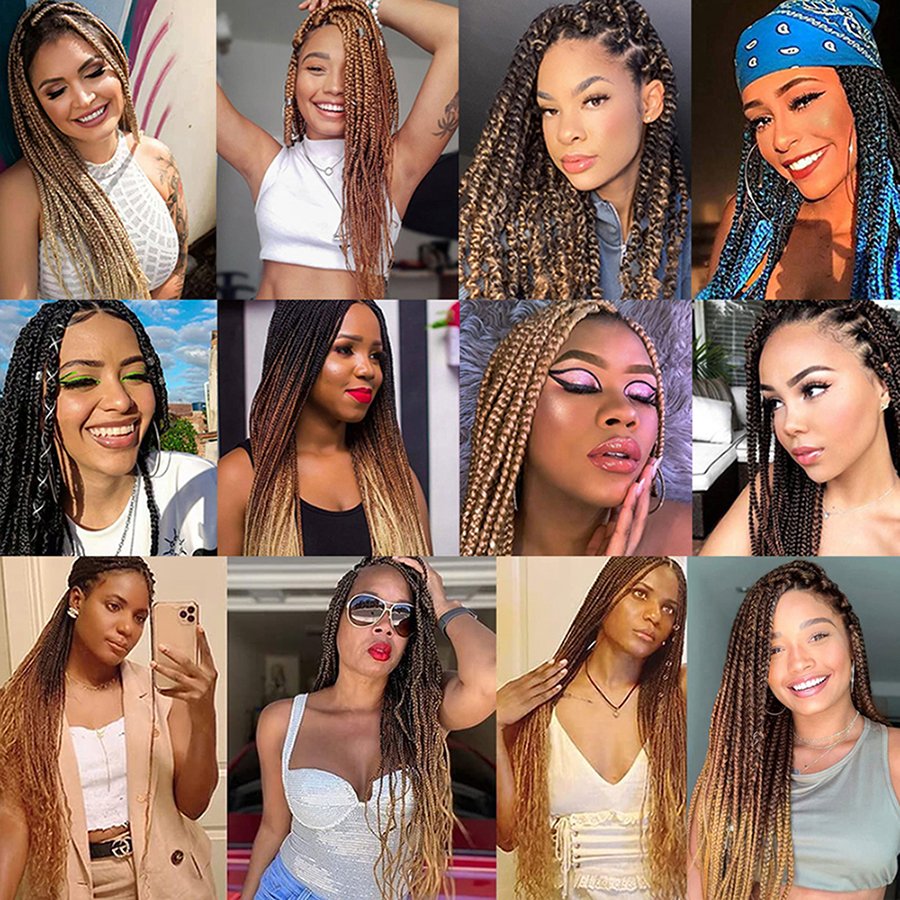 Customized Packaging African 26inch Prestretched Hair Extensions Heat Resistant Ombre Pre-stretched Synthetic EZ Braiding Hair