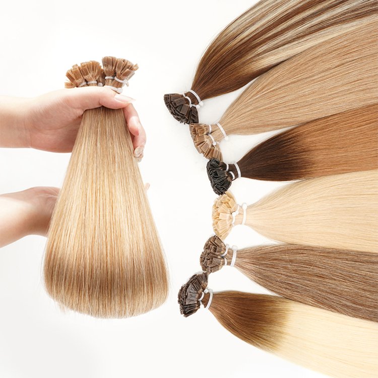 Wholesale Double Drawn Russian Remy Human Hair Extensions U Tip Flat Tip Keratin Hair Extensions