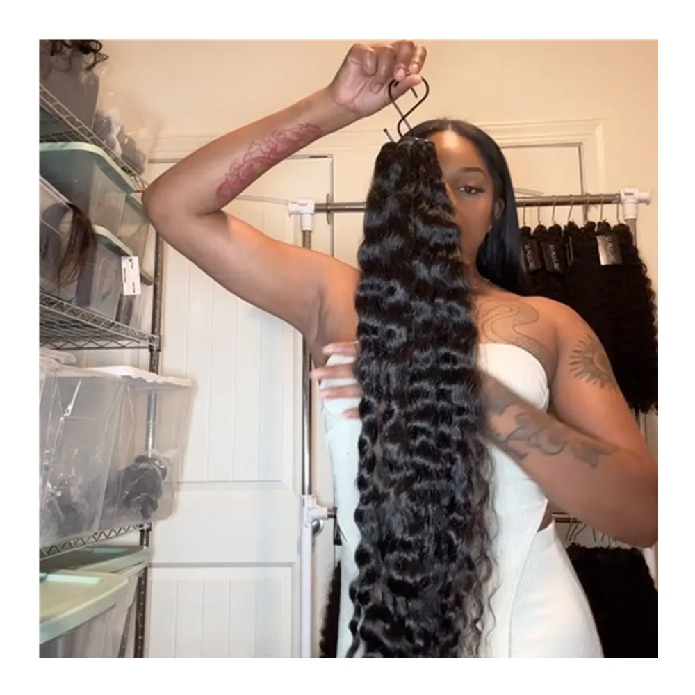 Wholesale Straight Human Hair Extensions Raw Unprocessed Double Welf Drawn Virgin Indian Human Hair Vendor