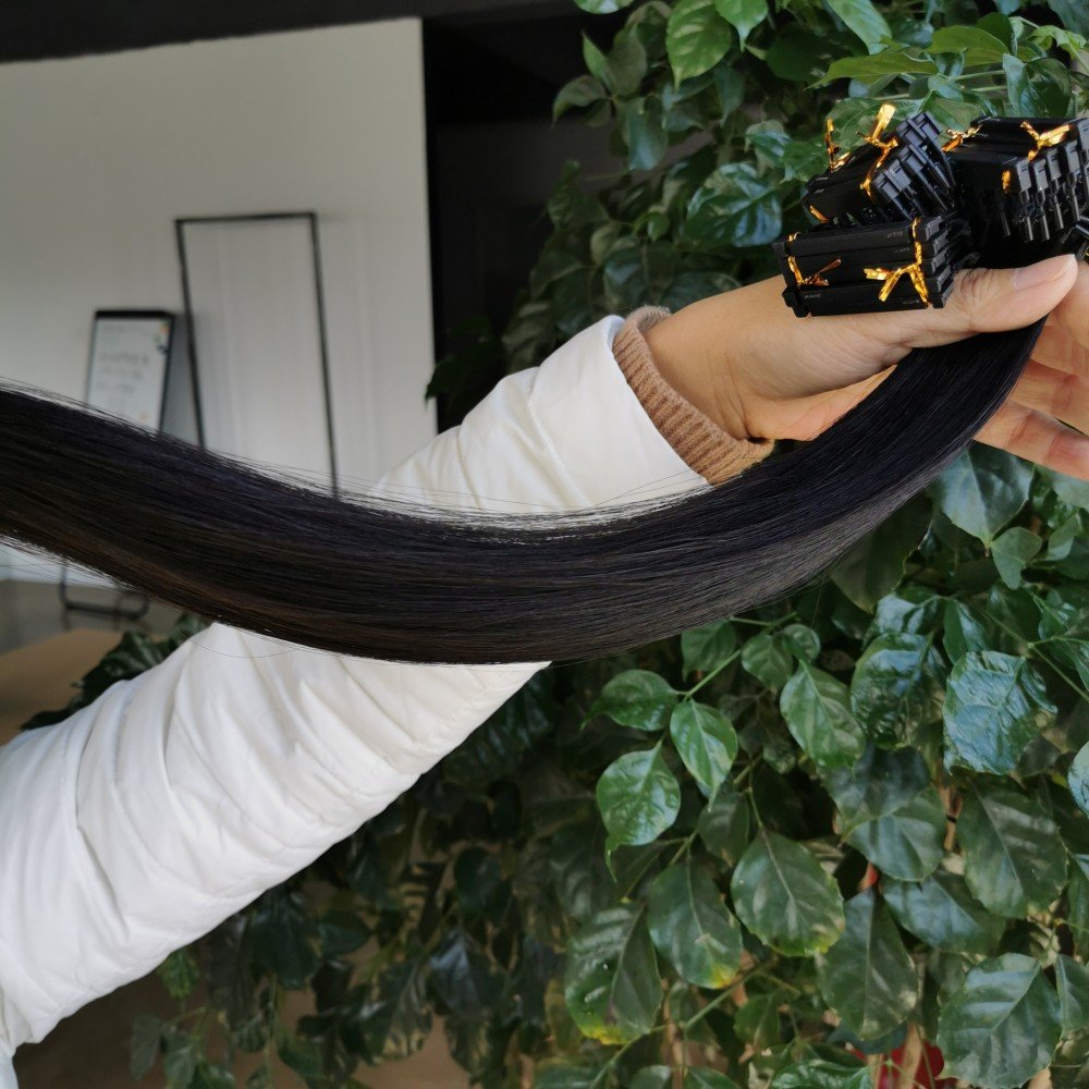 Elite Cuticle Aligned 6d Hair Extension Double Drawn Remy Human Hair Extensions With 6d Hair Machine