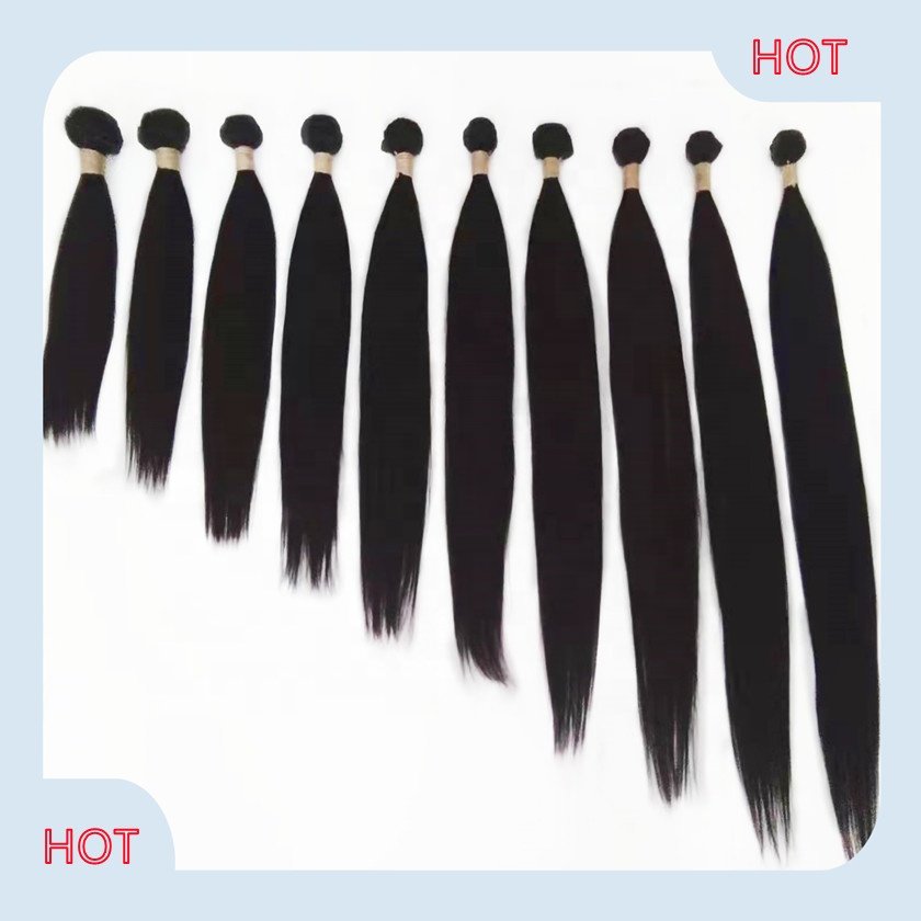 Virgin double weft human hair extensions, 12A grade bone straight hair free sample hair bundles wholesale