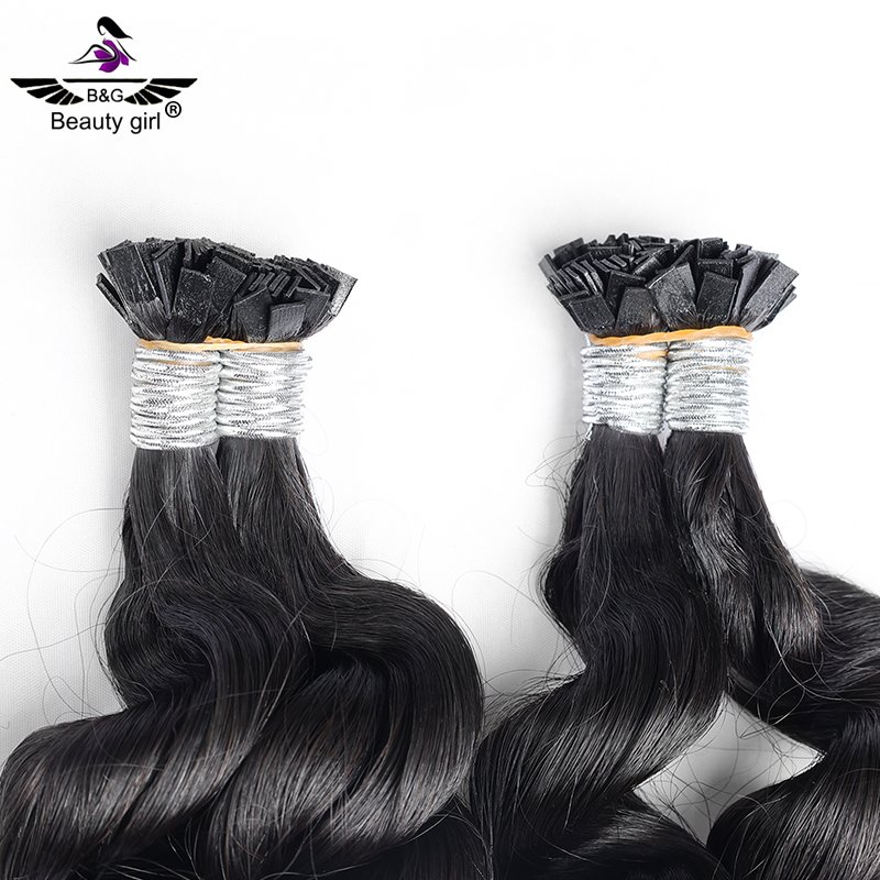 Kuwait Salon Unprocessed Hair K Tip Hair Extensions Brazilian Loose Wave 16 Inch I Tips Human Hair Extensions