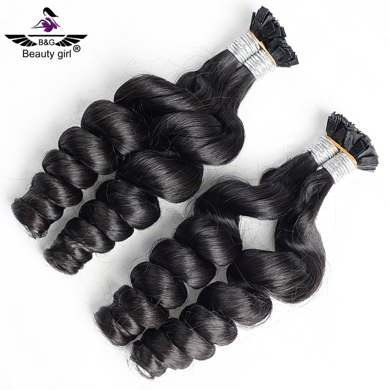 Kuwait Salon Unprocessed Hair K Tip Hair Extensions Brazilian Loose Wave 16 Inch I Tips Human Hair Extensions