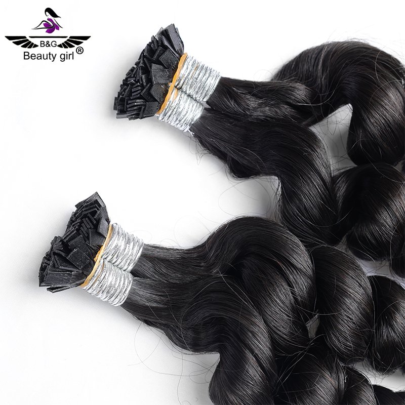 Kuwait Salon Unprocessed Hair K Tip Hair Extensions Brazilian Loose Wave 16 Inch I Tips Human Hair Extensions