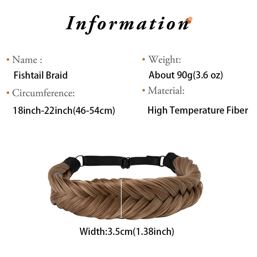 Synthetic Braided Headband Fluffy Elastic Hair Headband Braided Hair Wig For Female Wig Natural Hair