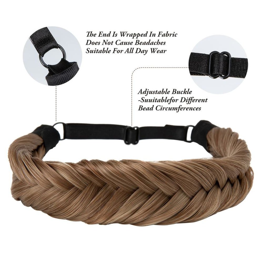 Synthetic Braided Headband Fluffy Elastic Hair Headband Braided Hair Wig For Female Wig Natural Hair