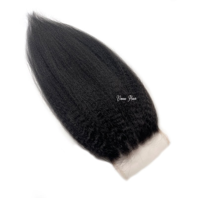 Vmae Burmese High Quality 5*5 Lace Closure Afro Kinky Curly Remy Hair Extensions Natural Black Virgin Human Hair Wholesale 100g