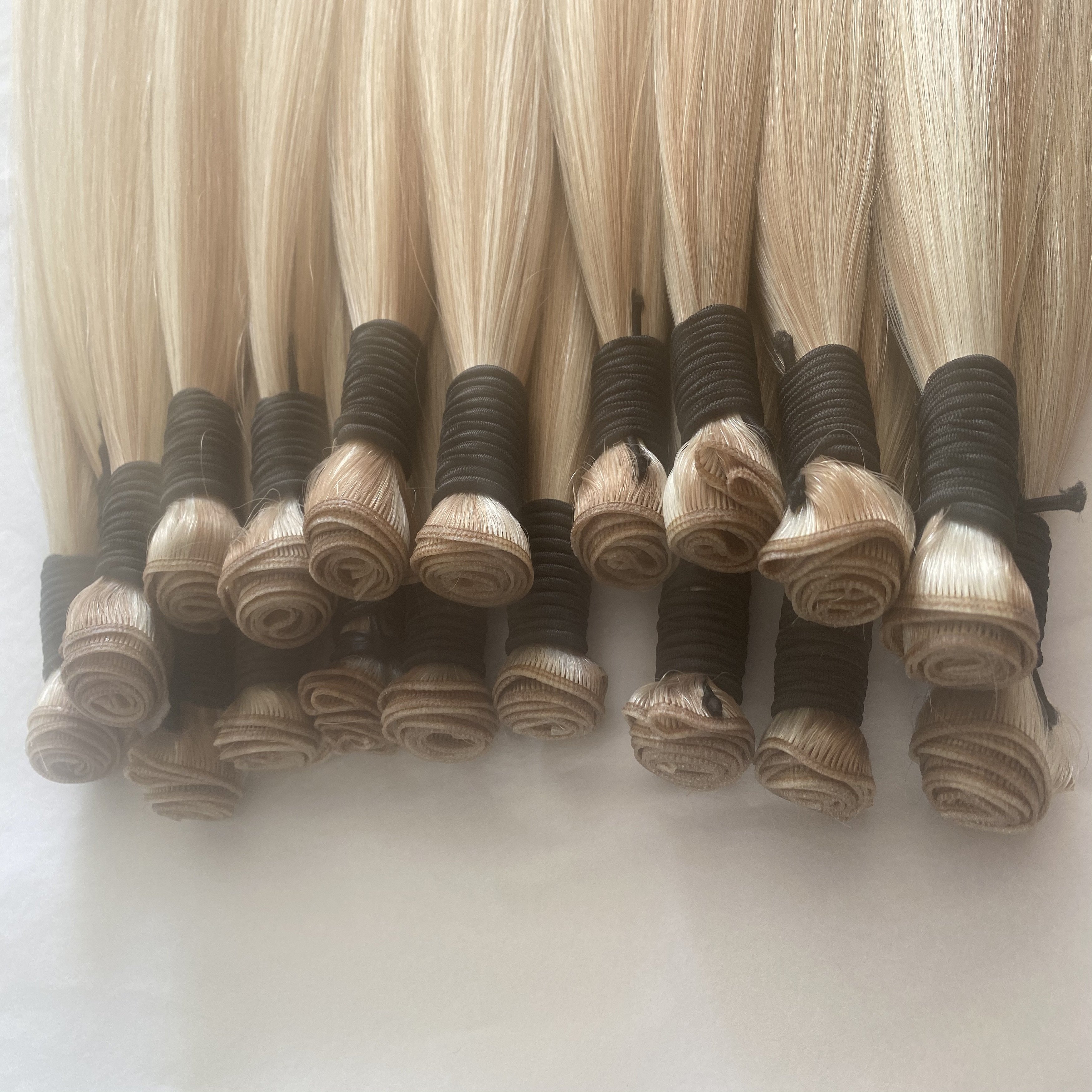 Invisible Russian Hair Double Drawn Genius Weft Hair Extensions Remy Human Hair Weft Hand-tied Weft