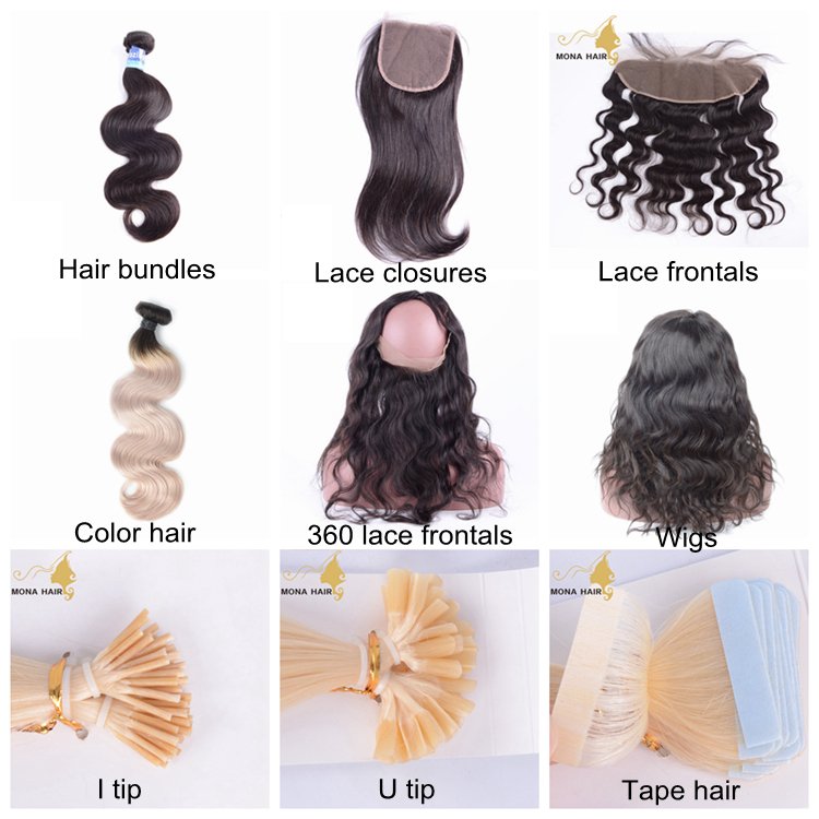 Grade natural virgin brazilian clip in human hair extensions