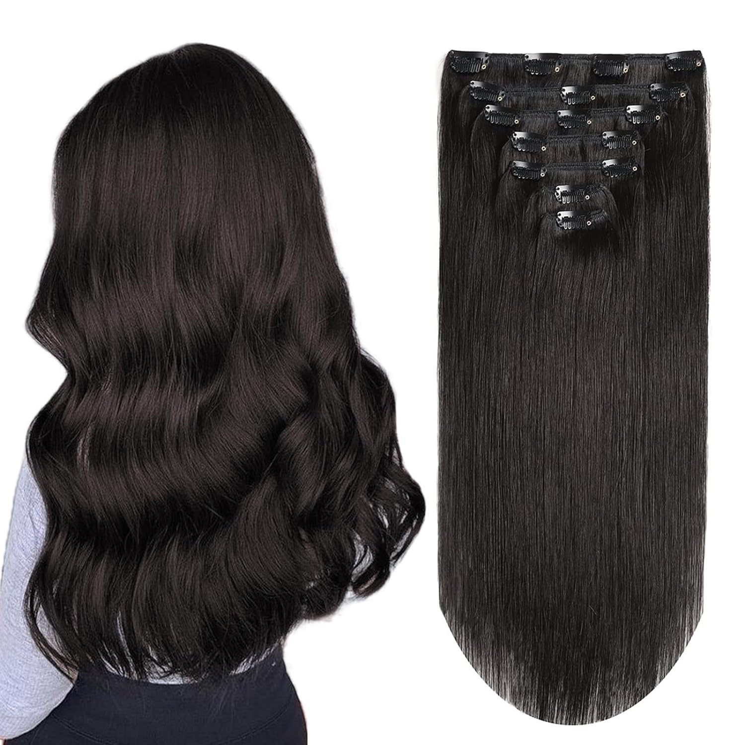 factory highlight clip In Human Hair Extensions , Russian Double Drawn Virgin Remy clip Hair Pieces For Women