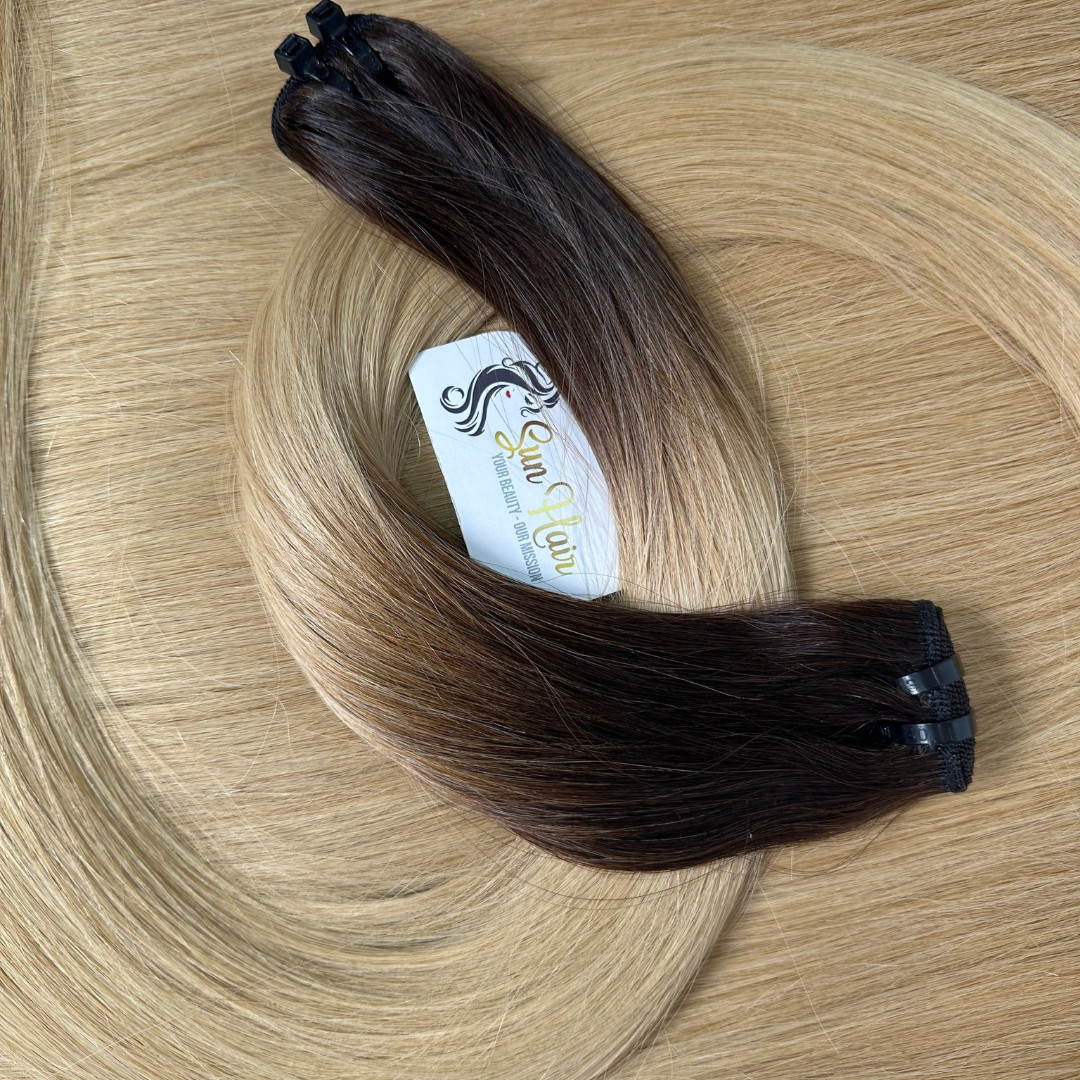 Sun Hair Company Wholesale Dark Roots Omre Silky Straight Weft Hair Bundles Double Drawn 100% Vietnamese Human Hair Extensions