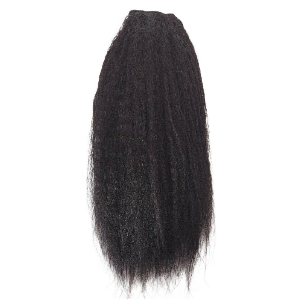 Clip in Human Hair Extensions Women Invisible Headband Wire for Black Raw Indian Kinky Straight Remy Hair Machine Double Weft