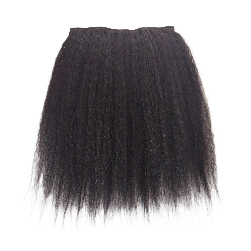 Clip in Human Hair Extensions Women Invisible Headband Wire for Black Raw Indian Kinky Straight Remy Hair Machine Double Weft