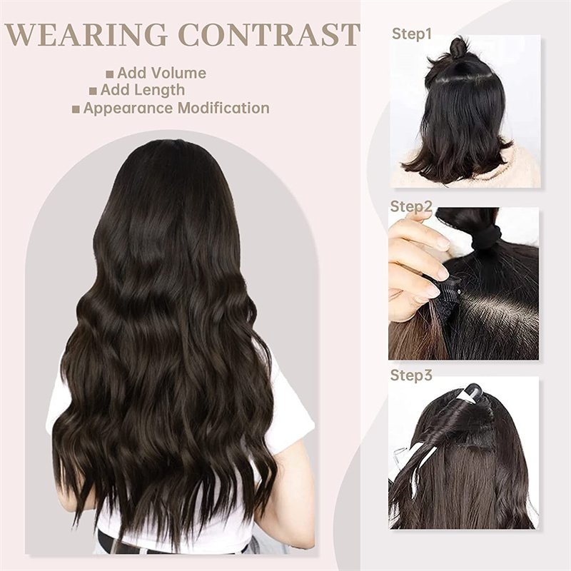 Clip in Human Hair Extensions Women Invisible Headband Wire for Black Raw Indian Kinky Straight Remy Hair Machine Double Weft