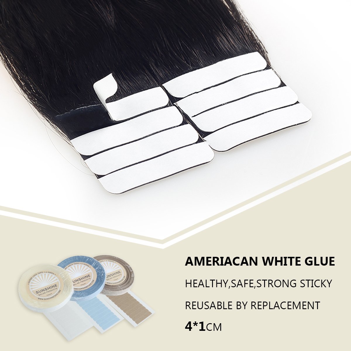 100% human hair wine-red color 20" length silky straight tape hair extension in stock