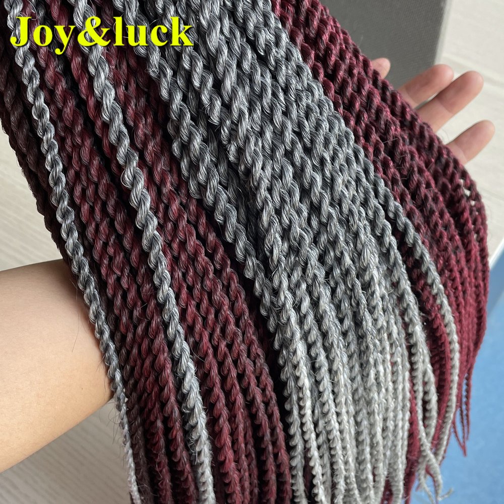 Synthetic Senegalese Twist Crochet Braiding Braids 2X Short 350 Color 30 Roots/Pack African Colorful Braiding Hair Extensions