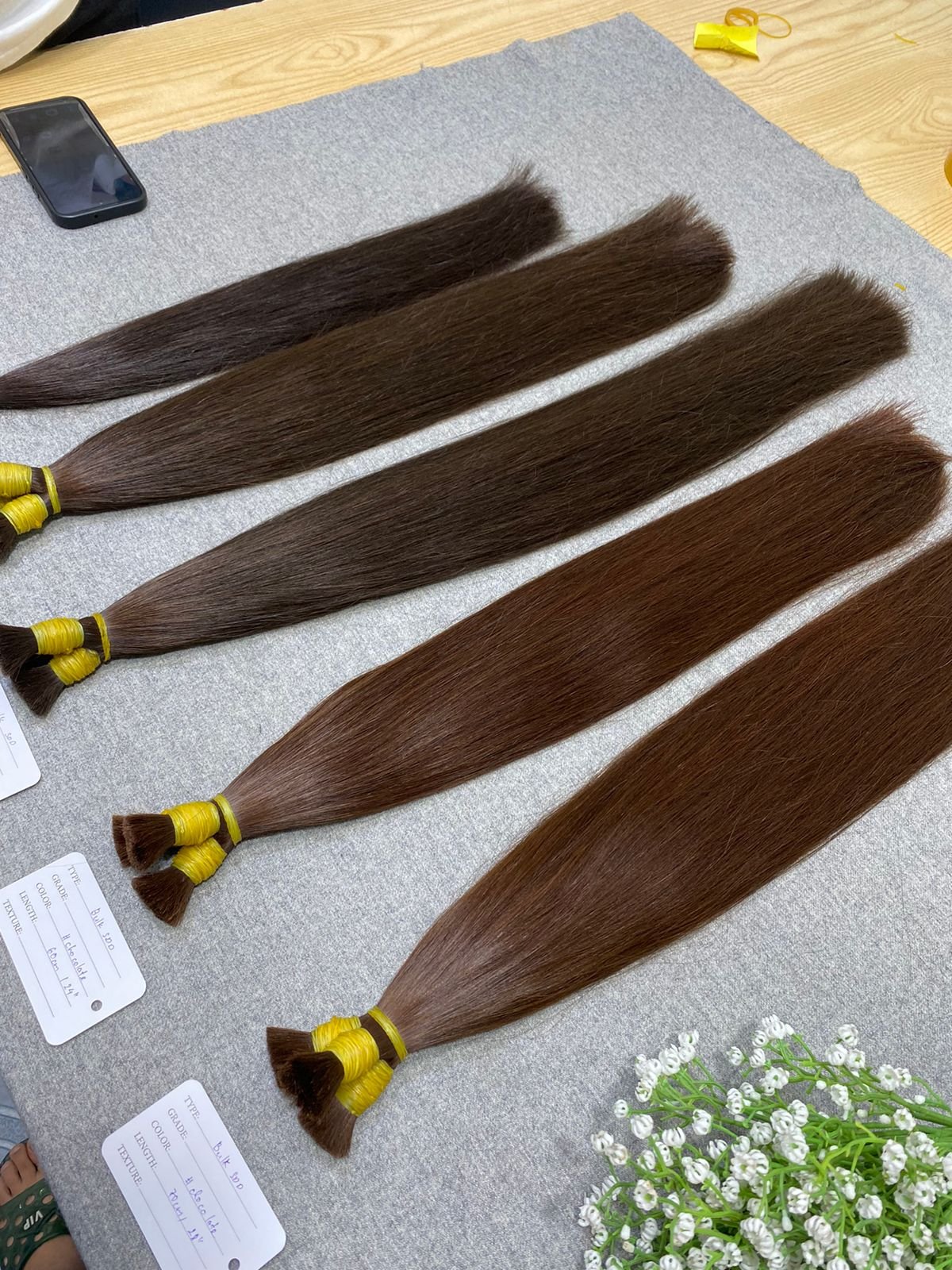 Vietnam Natural Human Hair Unprocessed Double Drawn Virgin Top Quality Bulk Hair For Sale