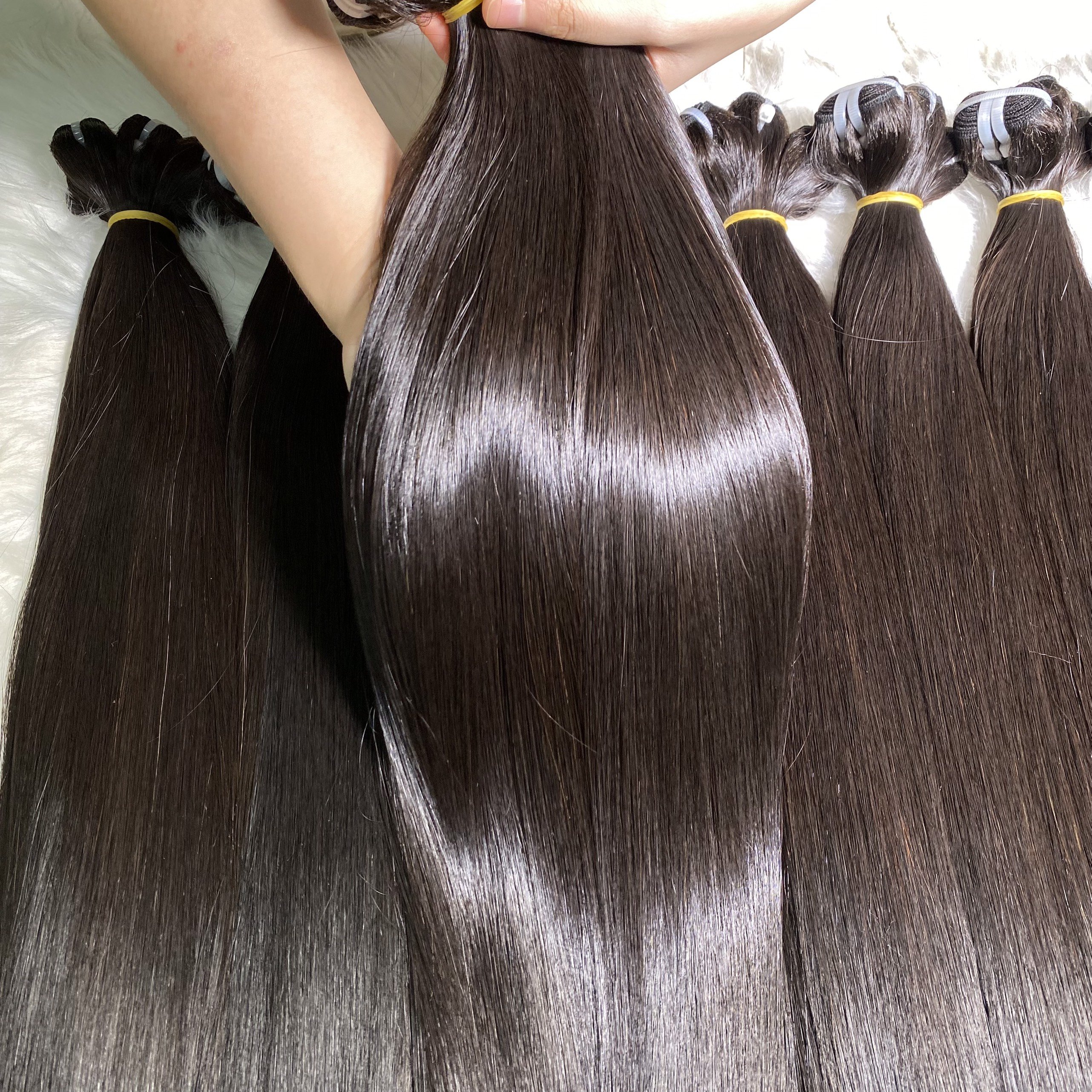 Discount 3% On Total Value Order Black Bone Straight Hair Weft Hair Extensions Super Healthy And Smooth Cuticle Aligned Hair