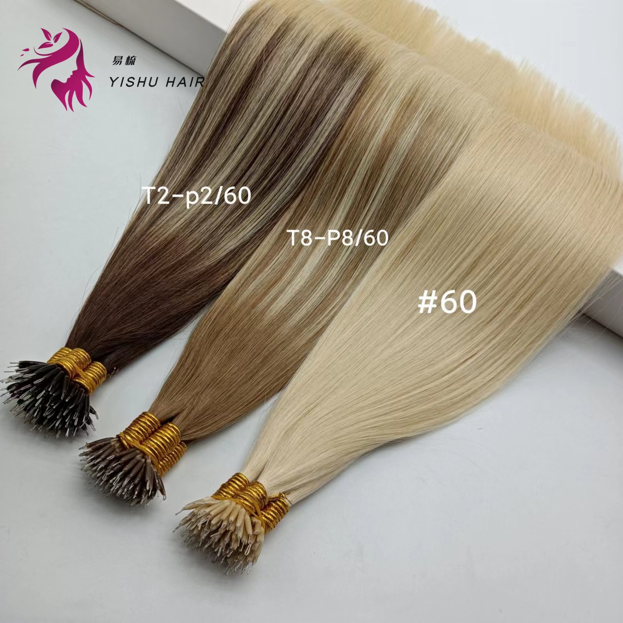 European Russian Nano tip Hair Extensions De Cabello 100humano Remy Blonde Double Drawn Remy Nano Ring Human Hair Extensions