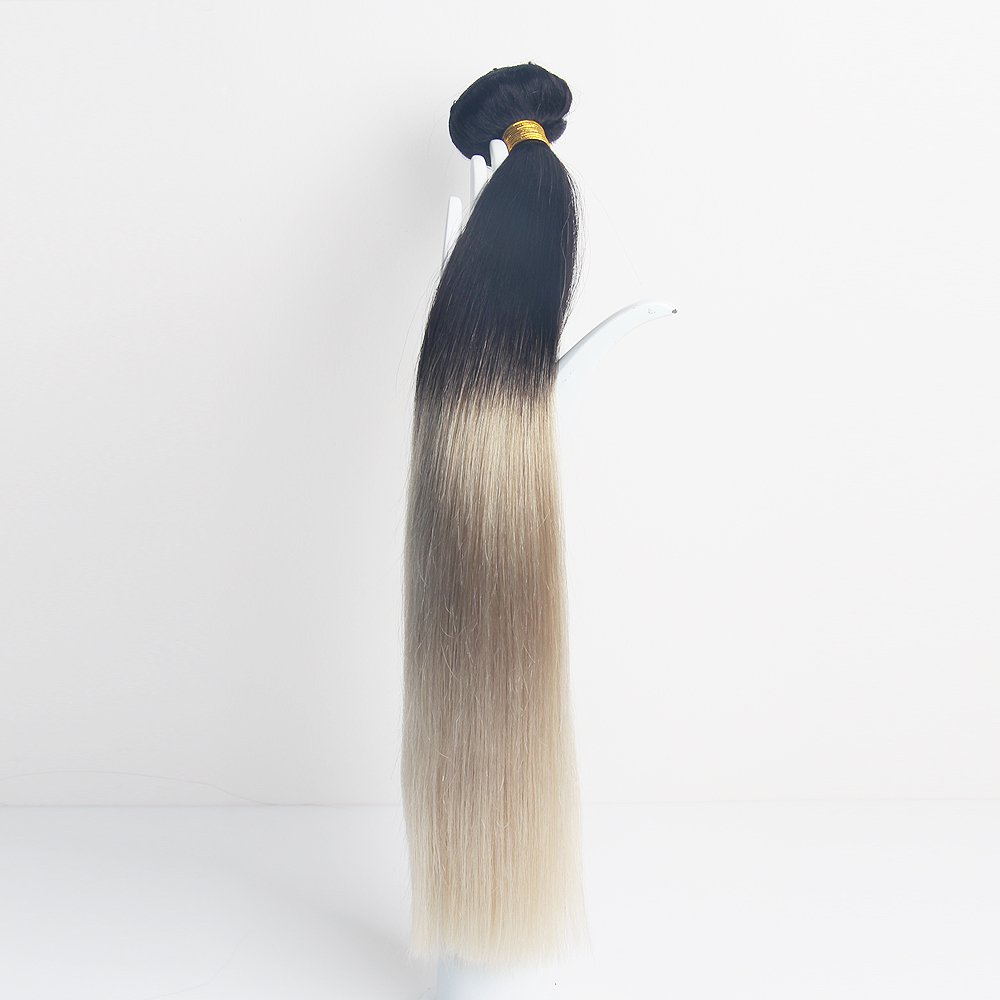 Cheap Ombre color Customized Double Drawn Wholesale Virgin remy Seamless Clip in hair 100 real European human hair Extensions