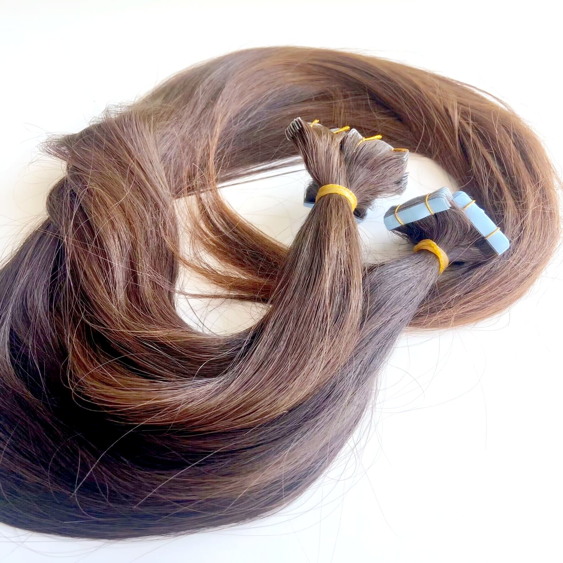 Wholesale Handtied Invisible Seamless Cuticle Aligned Injected Tape In Human Hair Extensions Injection Tape Hair Extension