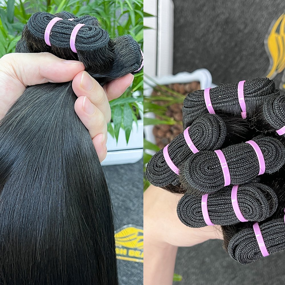 15A Unprocessed Straight Bundles Vietnam Virgin Cuticle Intact Hair Bulk Double Drawn Weft Raw Human Hair Extensions