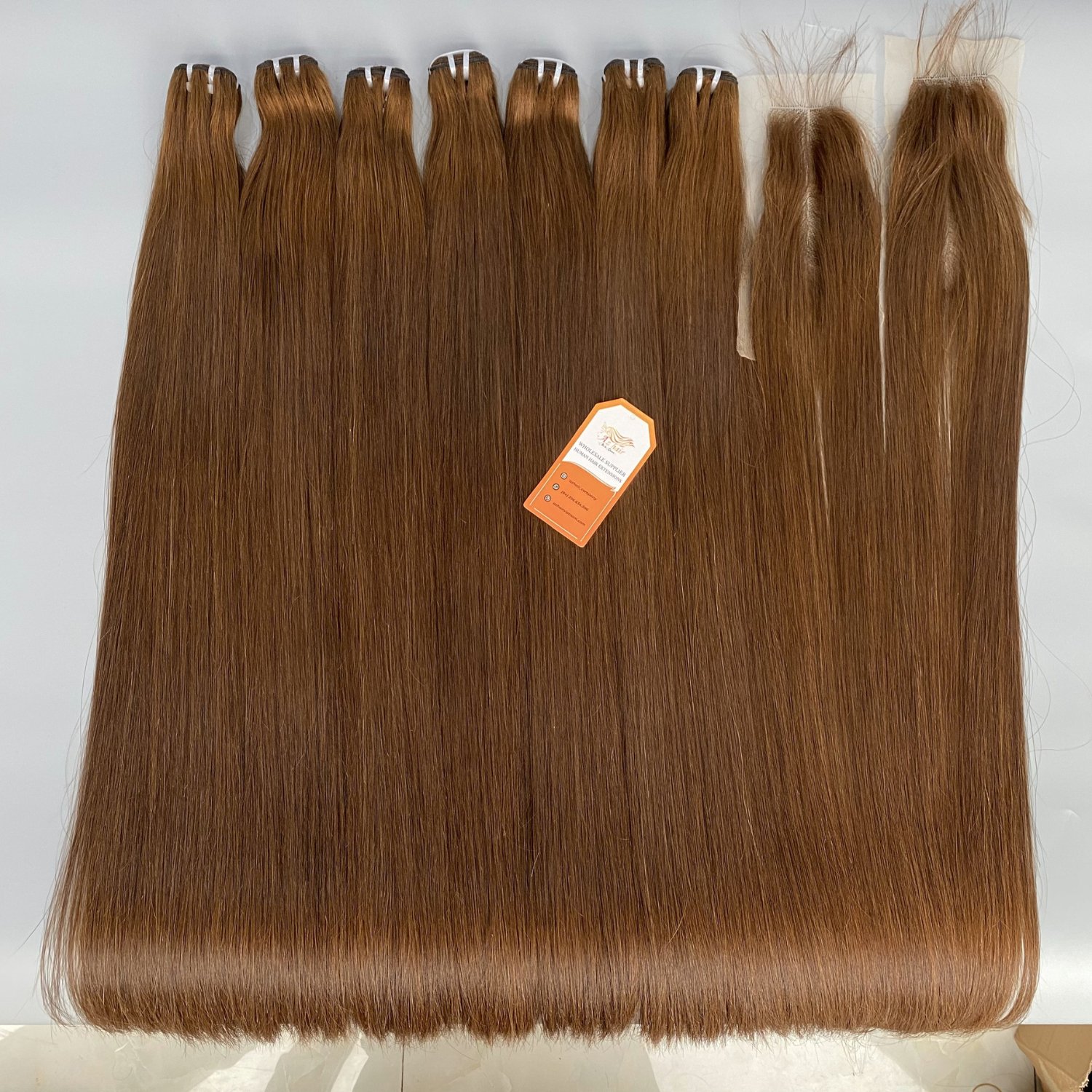 Wholesale Super Double Drawn Virgin Cuticle Aligned Straight Hair Extensions Customize Color Ready To Ship