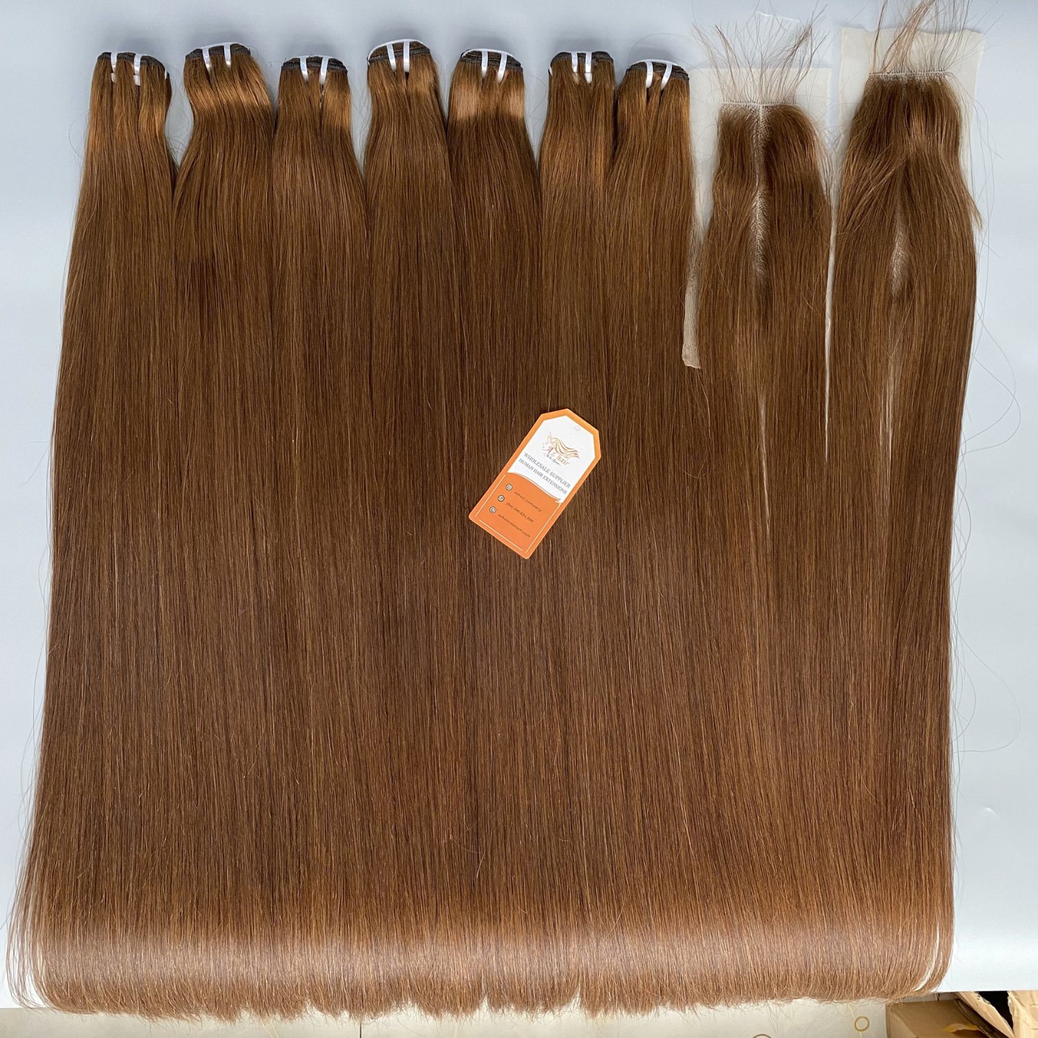 Wholesale Super Double Drawn Virgin Cuticle Aligned Straight Hair Extensions Customize Color Ready To Ship