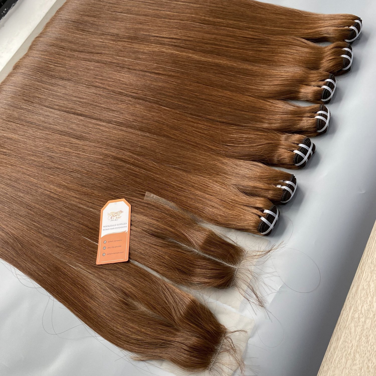 Wholesale Super Double Drawn Virgin Cuticle Aligned Straight Hair Extensions Customize Color Ready To Ship