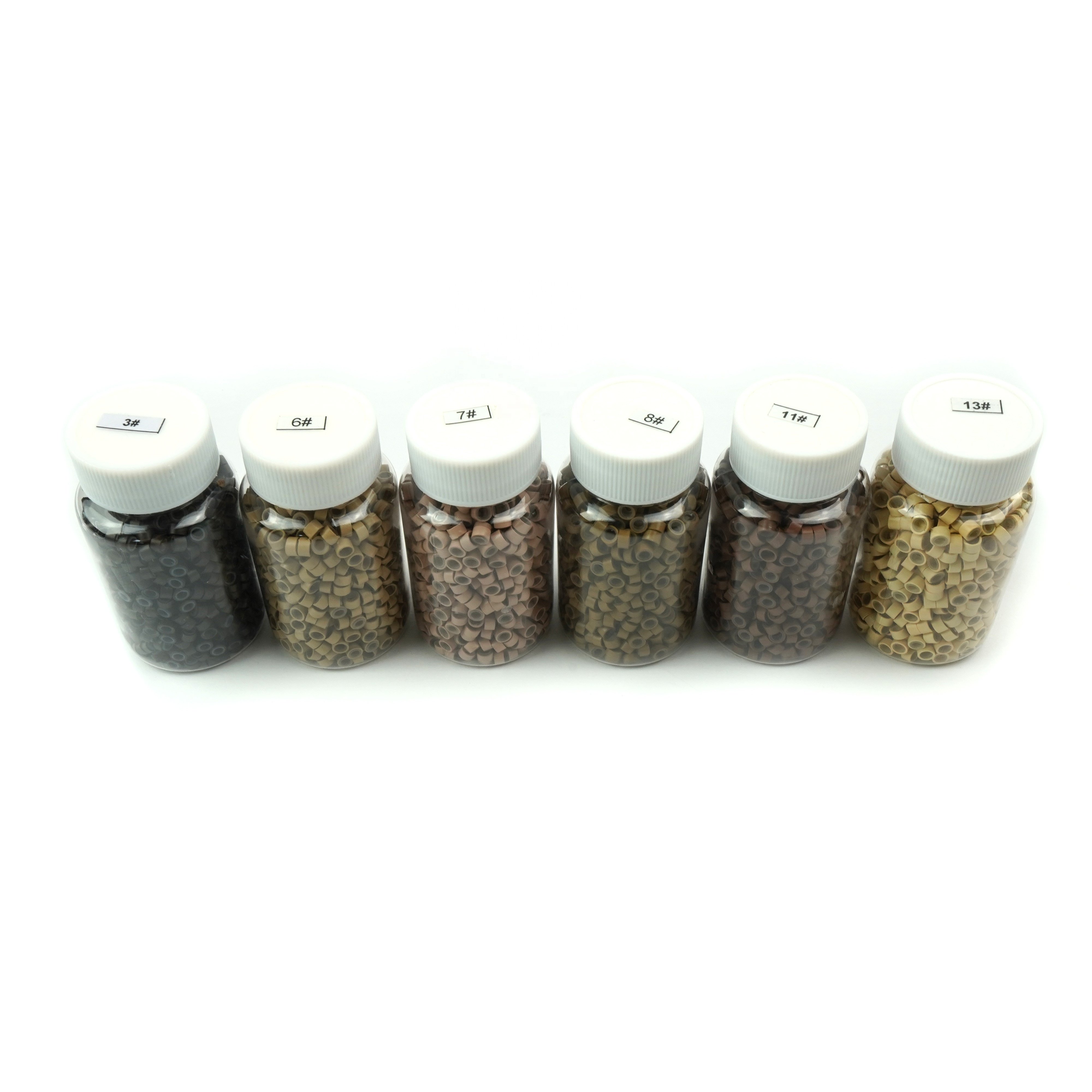 5.0x3.0x3.0mm 1000pcs Silicone Beads Hair Extension Tools for machine weft hair weft hand tied weft i tip human hair extensions