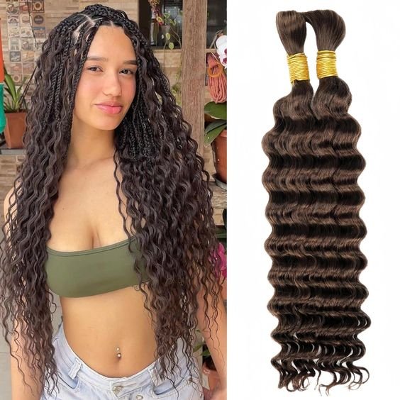 50g Bulk Raw Human Hair Vendor 26 Inches Deep Wave Bulk For Braiding Hair Unprocessed No Weft Bulk Hair Extension