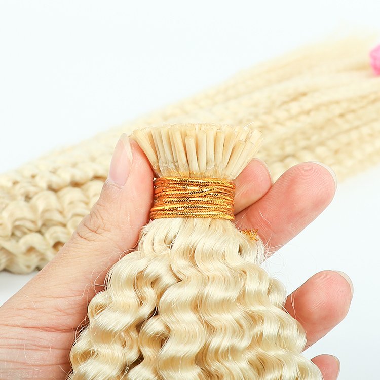 Customized Micro link Hair Extension 100% Unprocessed Human Hair Kinky Curly I Tip Hair Extension