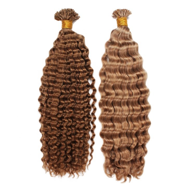 Customized Micro link Hair Extension 100% Unprocessed Human Hair Kinky Curly I Tip Hair Extension
