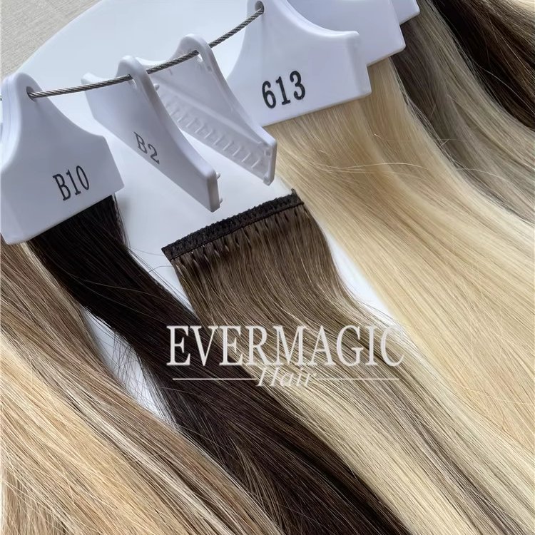 European human virgin color ring with ombre/ highlight/ balayage color for human hair extension wigs and topper