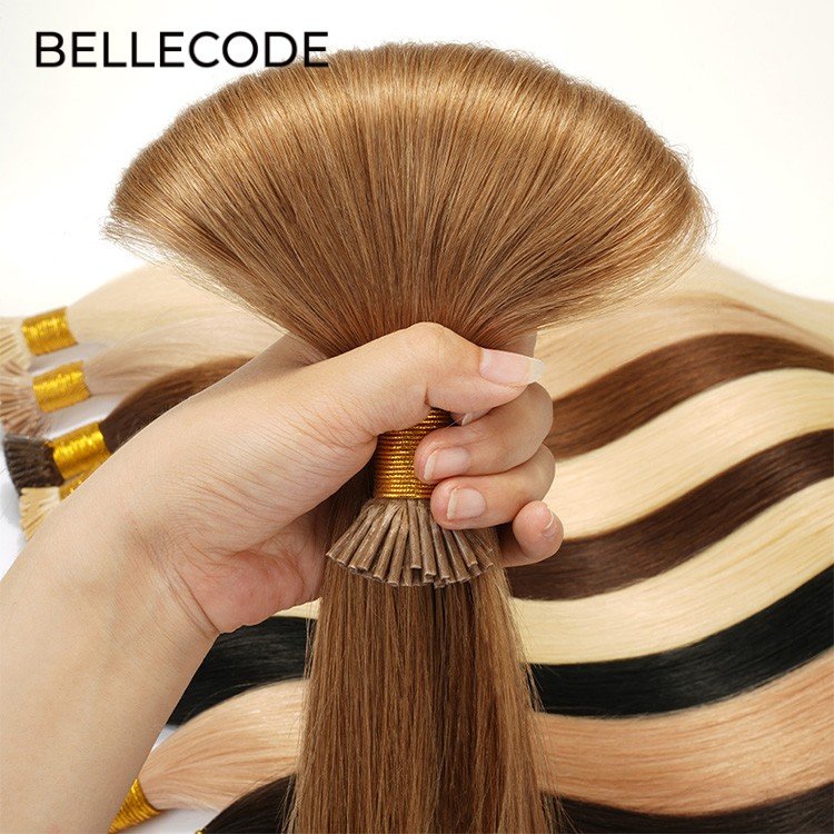 Double Drawn i tip Pre-bonded Keratin 20 22 24 26 28 Inches Flat Tip Hair Extensions Natural Russian itip human hair extensions