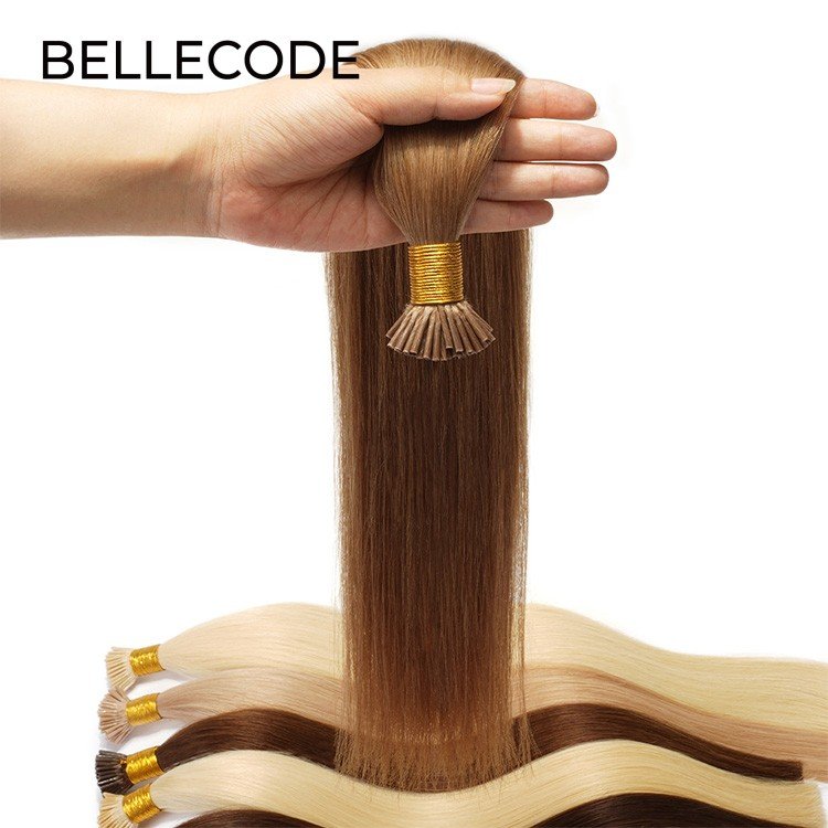 Double Drawn i tip Pre-bonded Keratin 20 22 24 26 28 Inches Flat Tip Hair Extensions Natural Russian itip human hair extensions