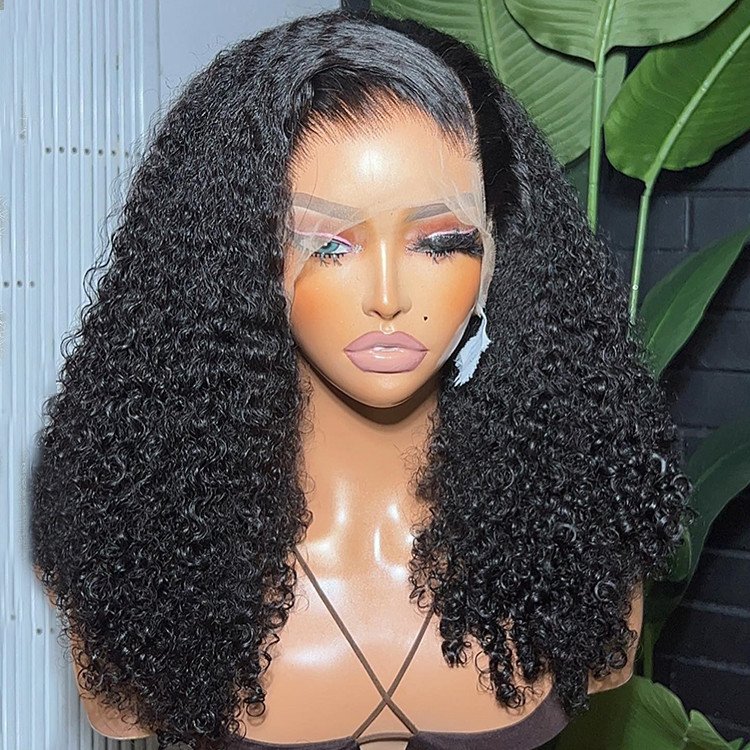 Brazilian Human Hair Lace Front Wig,Virgin Remy 100% Real Human Hair Wigs,Short Deep Wave Bob Wig Brazilian Kinky Curly Wave
