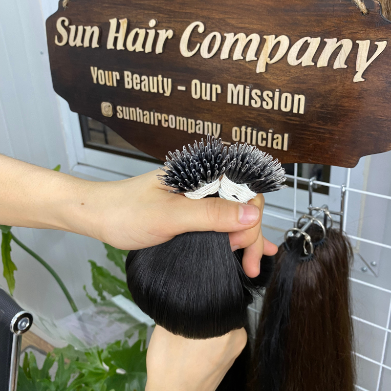 Wholesale Hot Trending Raw Unprocessed Full Cuticle Aligned Nano Tip Keratin 100% Human Hair Extensions By Sun Hair Company