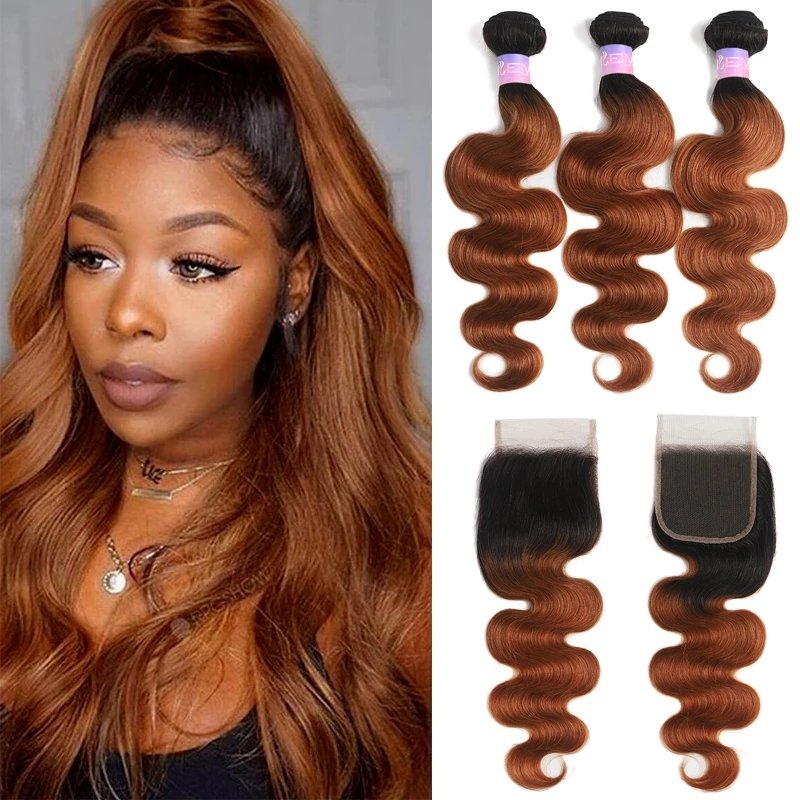 1b/30 Ombre Bundles Full Cuticle Body Wave 1bundle Brazilian Human Hair Weave Bundles 100% Virgin Human Hair Extensions