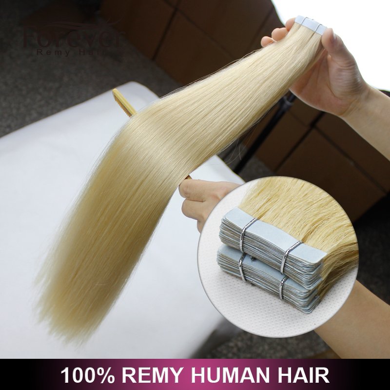 Forever high-end quality remy human hair extensions DHL/Fedex Express double drawn tape in indian hair