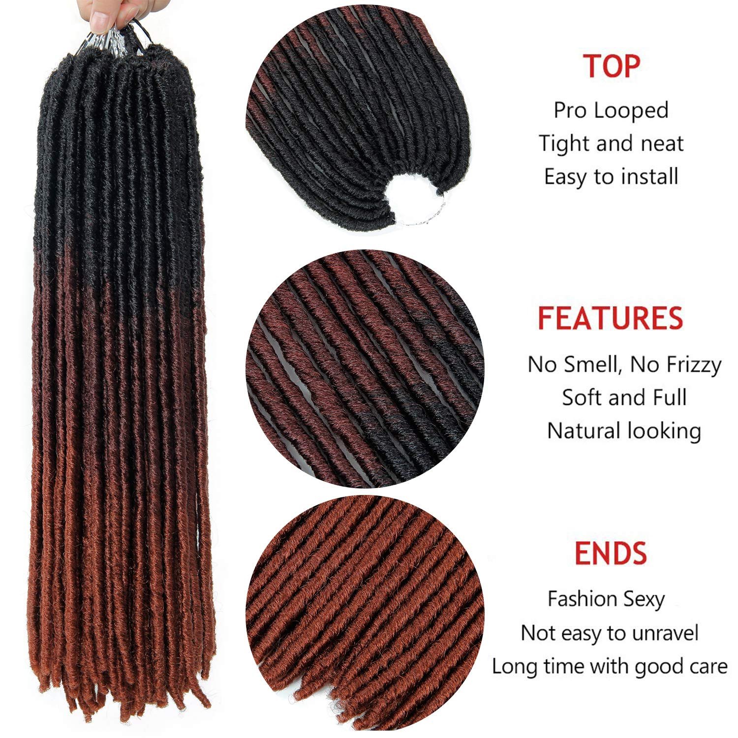 New Soft Locs Synthetic Crochet Braids for Black Women Natural Butterfly Locks Faux Locs Crochet Hair Extension