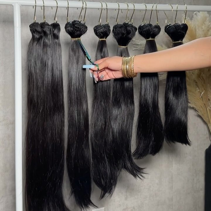 Human Hair Southeast Asian Hair Burmese Filipino Vietnamese Virgin Hair Extension Bundle Original Double Drawn Bone Straight 15A
