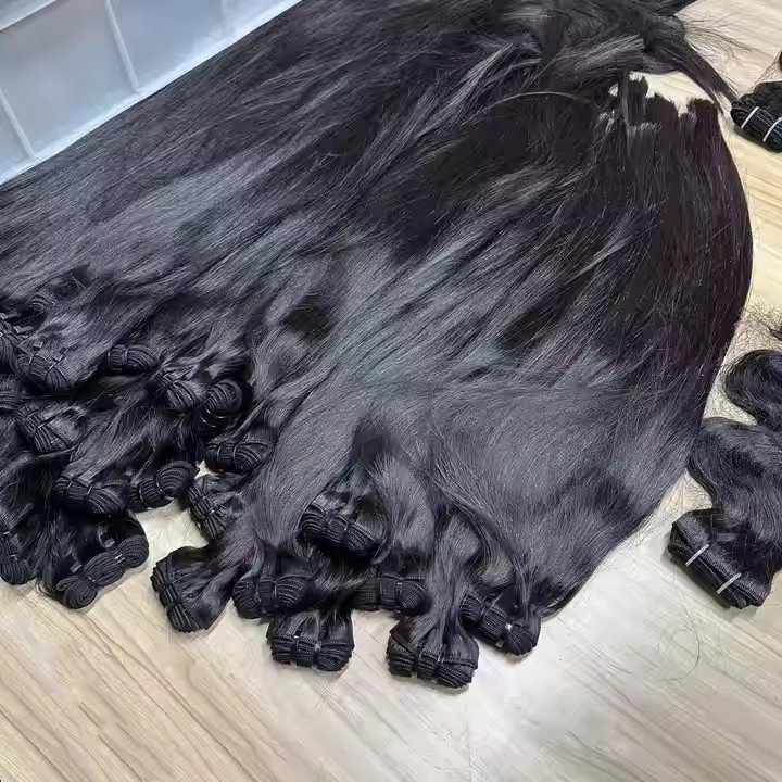 Human Hair Southeast Asian Hair Burmese Filipino Vietnamese Virgin Hair Extension Bundle Original Double Drawn Bone Straight 15A