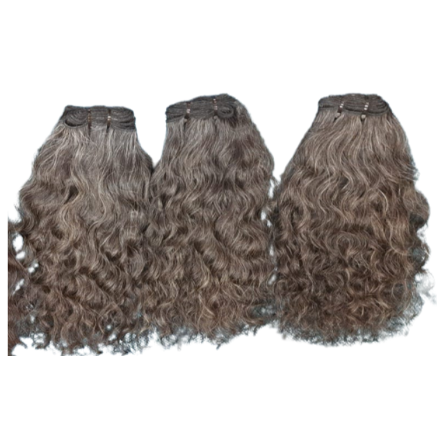Raw Natural Salt and Pepper Human Hair Extensions from South India Factory Cheap Prices and Premium Quality