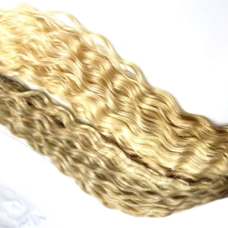 Factory Price Cuticle Aligned Russian Hair Genius Weft Natural Wave Double Drawn Virgin Genius Weft Human Hair Extensions