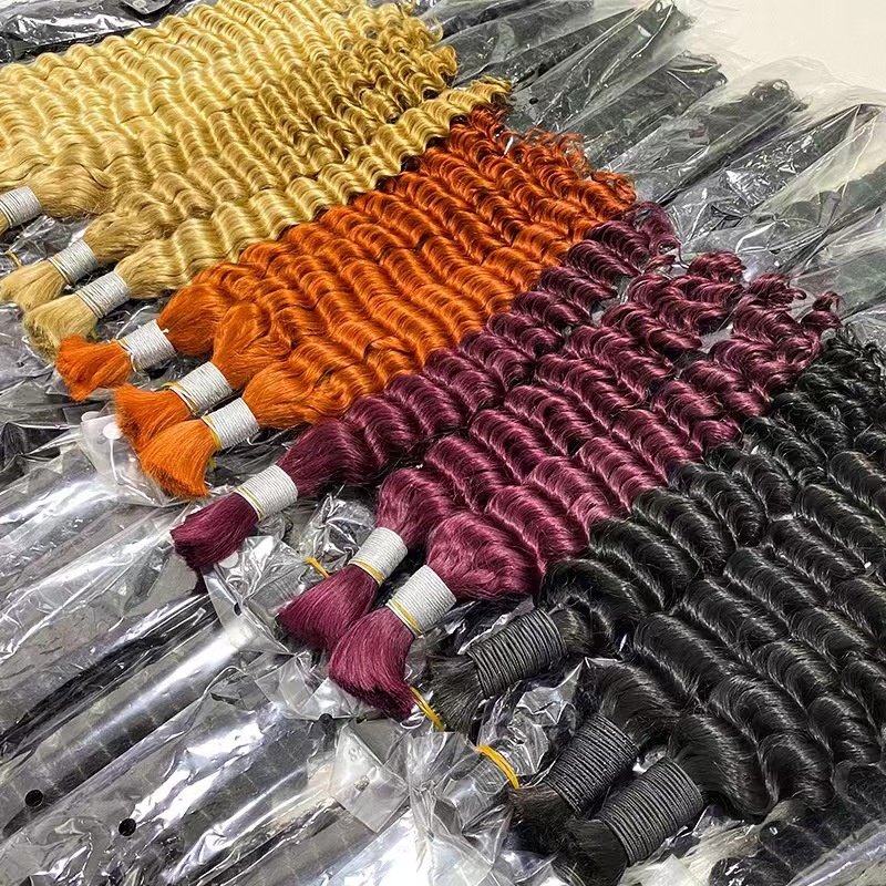 100% Natural Unweft Hair Bundle Unwefted Human hair Extensions for Braiding Unprocessed Wet and Wavy Bulk No Weft Hair Bulk