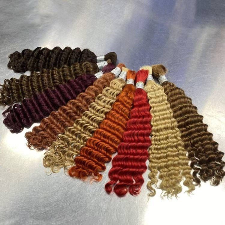 100% Natural Unweft Hair Bundle Unwefted Human hair Extensions for Braiding Unprocessed Wet and Wavy Bulk No Weft Hair Bulk