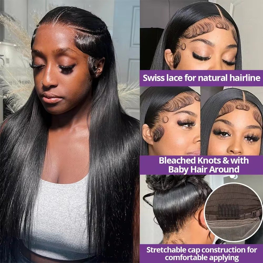 Transparent Lace front Wigs Brazilian Human Hair Wigs for Black Women Brazilian Virgin Hair 13x4 180 Density lace front wig