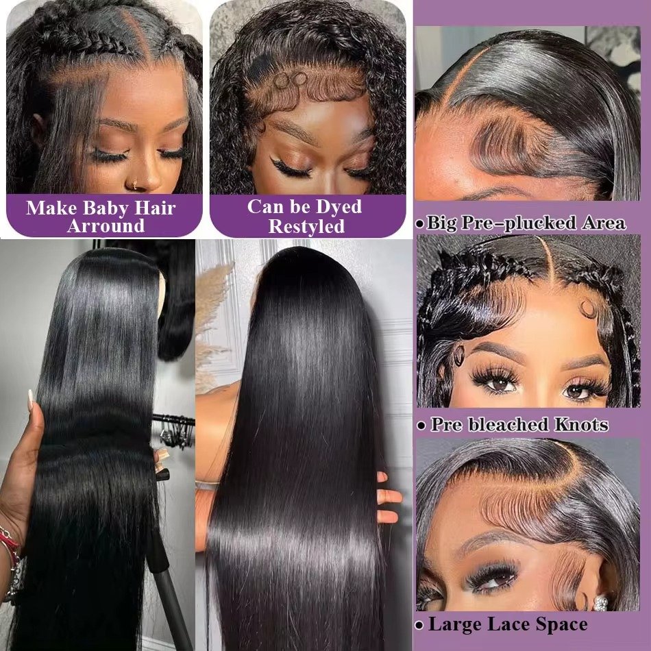 Transparent Lace front Wigs Brazilian Human Hair Wigs for Black Women Brazilian Virgin Hair 13x4 180 Density lace front wig